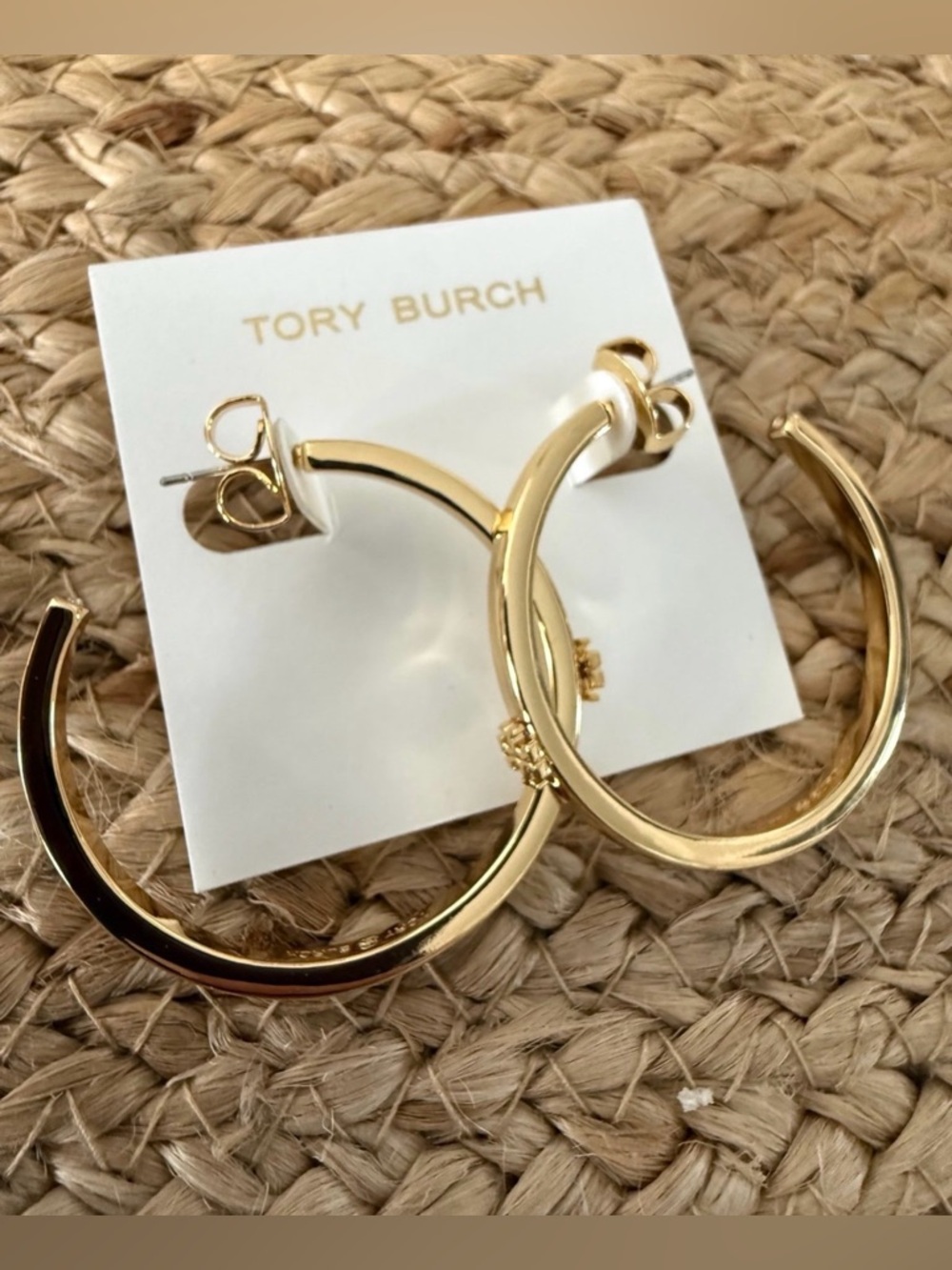 New Tory ICON Gold Hoop Earrings Hoops